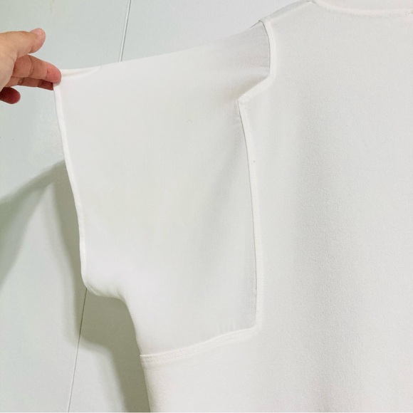 ZARA Woman Basic High Low White Tunic Short Sleeve Blouse Womens Medium - Picture 14 of 14